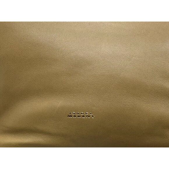 Isabel Marant Leyden Shoulder Bag Genuine Leather Golden Beige Brown Designer - Picture 11 of 13